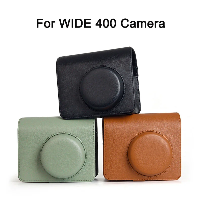 Crystal Hard Case / กระเป๋าหนัง PU สําหรับกล้อง Fujifilm Instax Wide 400 พร้อมสายสะพาย
