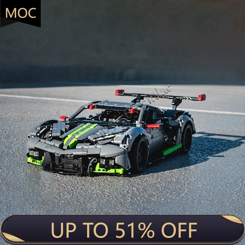 

1534 Parts Moc Technology Racing V6 Supercar Model Building Blocks Speed Vehicle Bricks Toys Kids Adult Popular Birthday Gifts