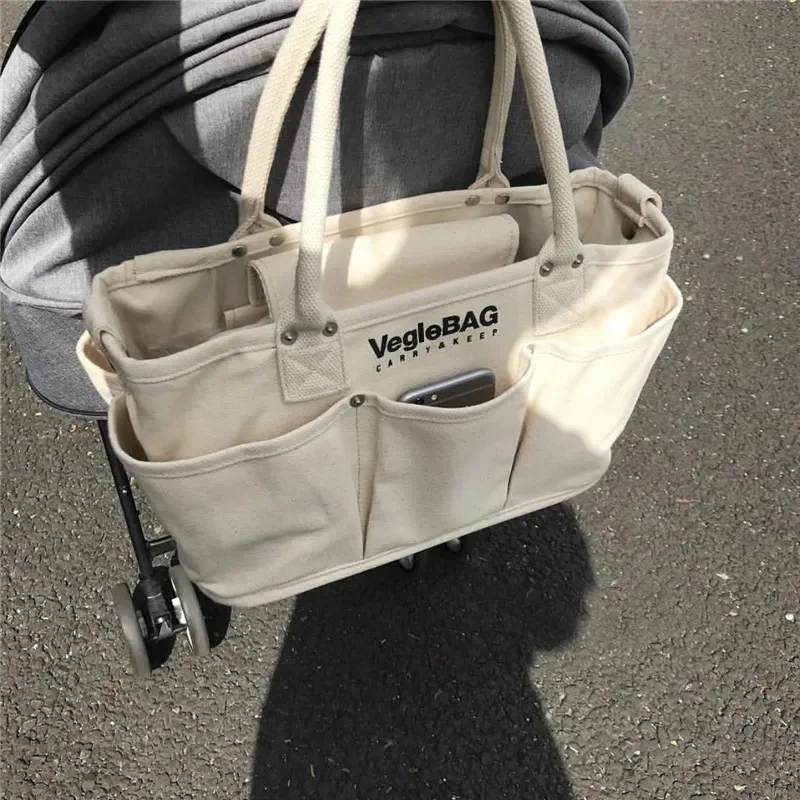 Borsa per mamma a doppio uso a spalla Tote, fuori dalla borsa per madre leggera di grande capacità, borsa per passeggino, borsa per pannolini multifunzione