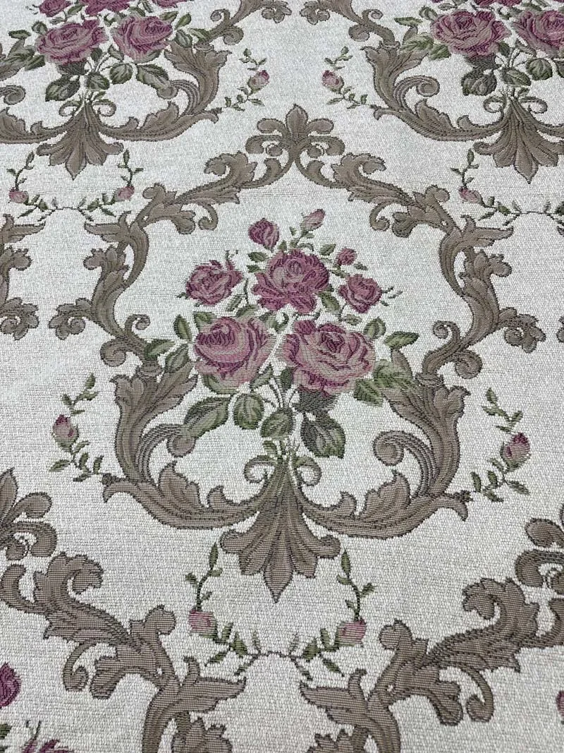 Fashion Chenille Fabric Jacquard By The Meter for Upholstery Curtains Sofa Covers Sewing Flower Pattern Furniture Cloth Drooping