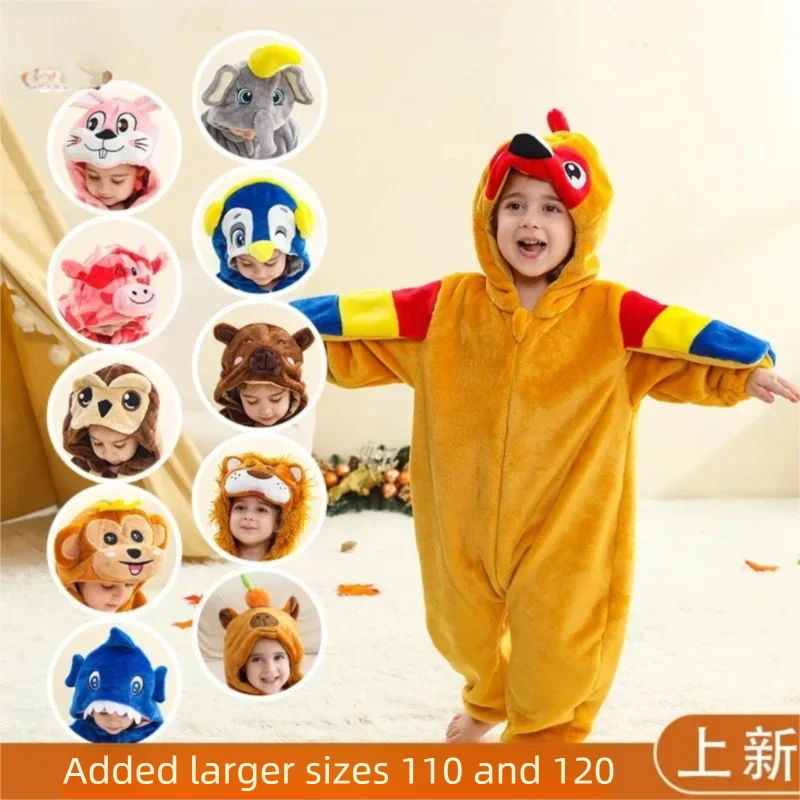 

New Halloween Costume Infant Baby Clothes Romper Flannel Hooded Bodysuits Pajamas Animals Lion Jumpsuit For Newborn Outfits 0-4Y