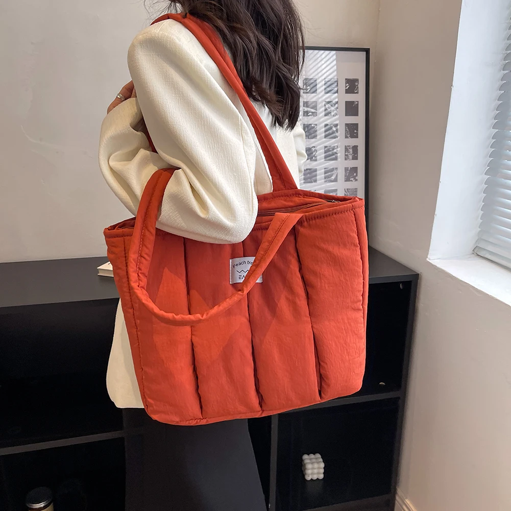 Casual Women Shoulder Bag Designer Soft Shoulder Hobo Bag Solid Color Padded Shopper Bag Large Totes Female Cluch Bucket Bag