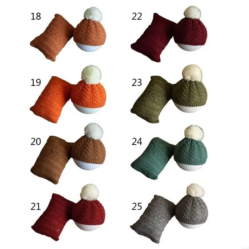 

Q22D детская вязаная шляпа набор подушек для новорожденных фотосъемка