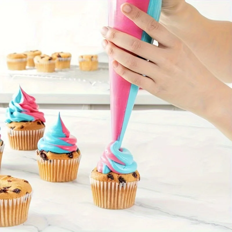 100Pcs Two Color Thick Cream Piping Bag Cake Squeezing Tool Suitable for DIY Baking and Cake Decoration