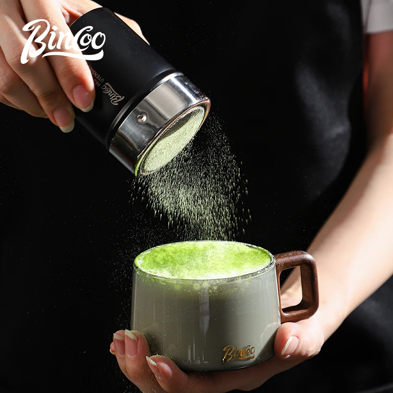 Bincoo Powder Spreader Coffee Powder Matcha Cocoa Powder Sugar Powder Sieve Tube 304 Powder Pouring Artifact Latte Art Printing Mold Baking Barbecue Stainless Steel Latte Art