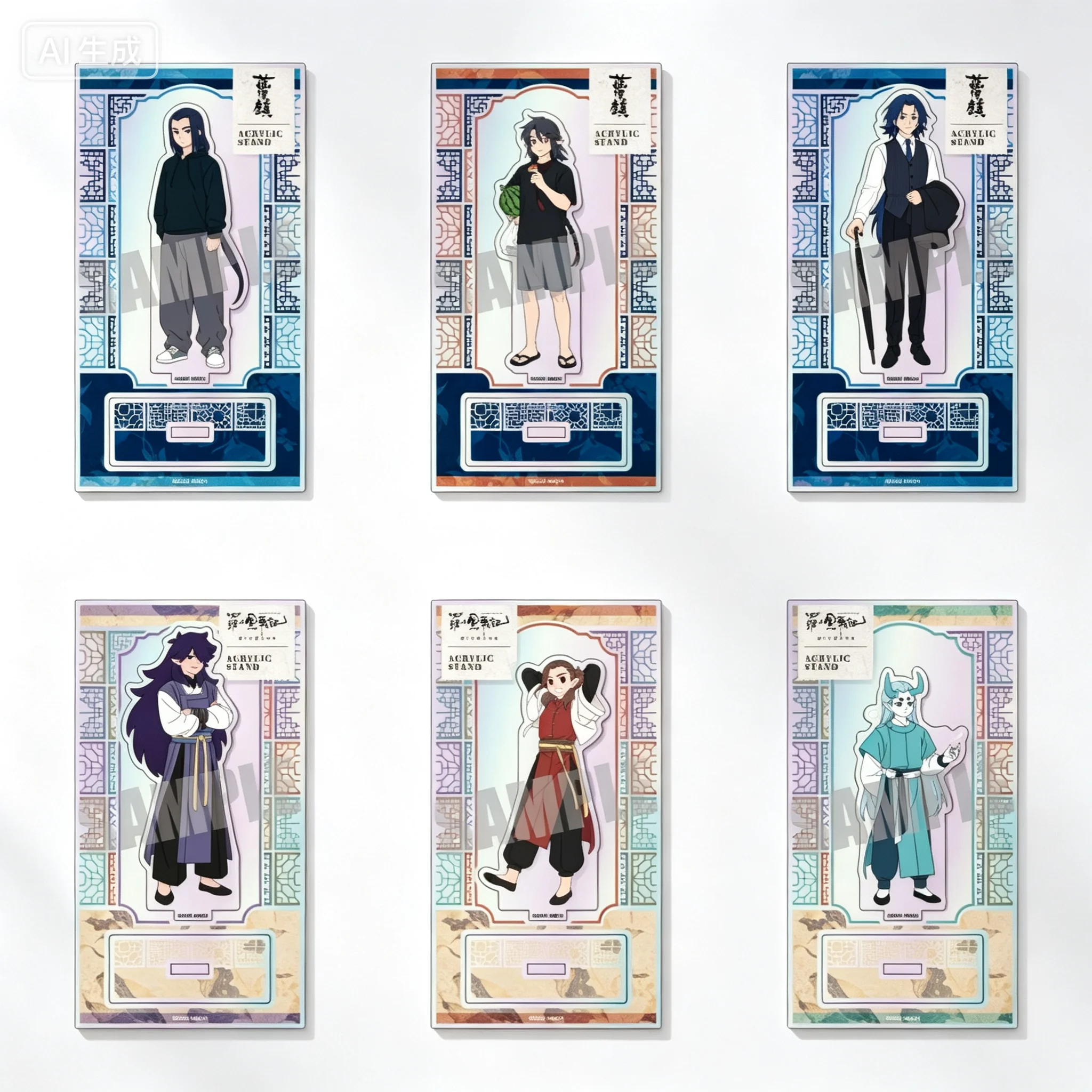 Anime The Legend Of Luo Xiaohei Summer Night Ver Luo Xiaohei Wuxian Acrylic Stand Model Plate Keychains Desk Decor