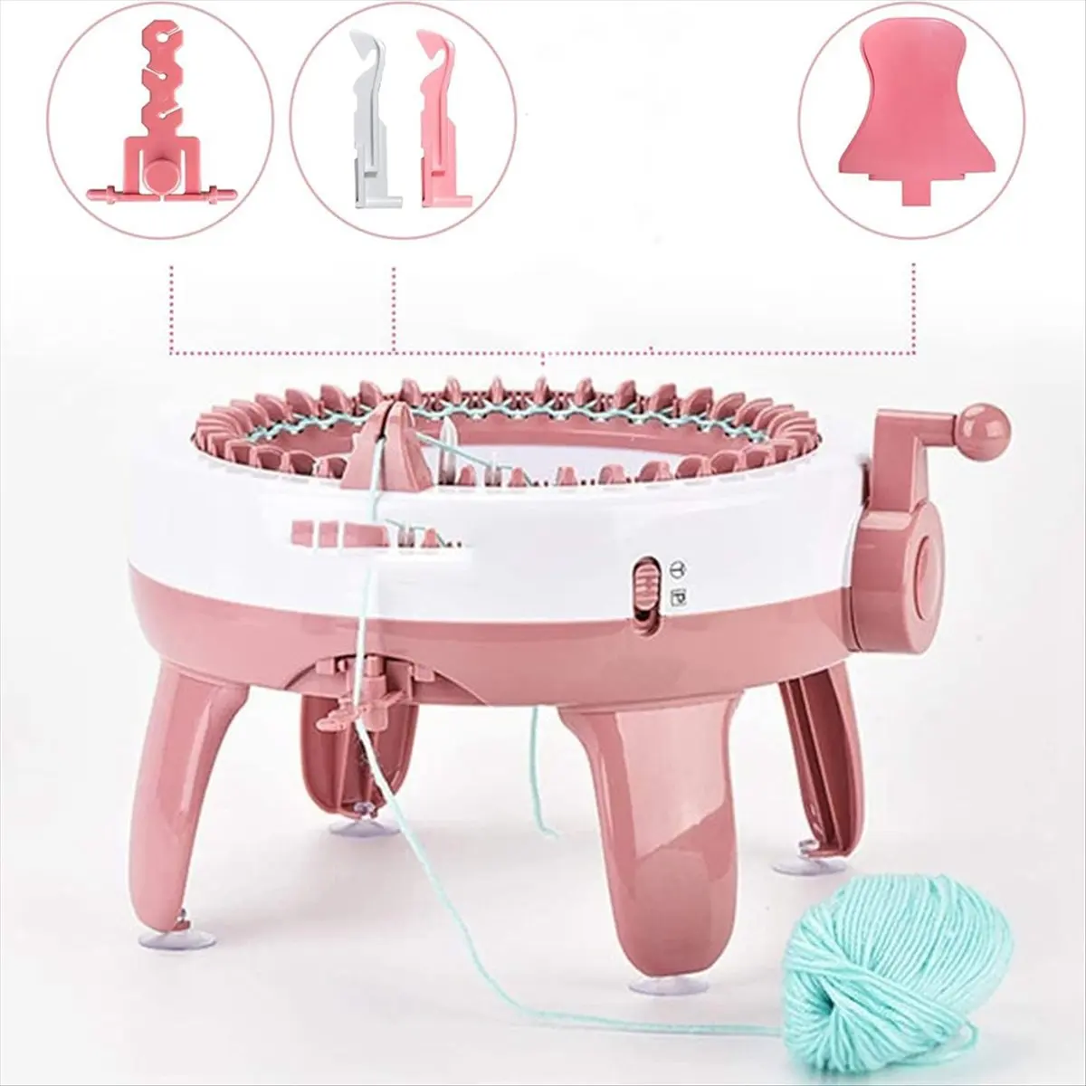 *CLOS 1 Set DIY Knitting Machine Accessories, Rotating Knit Loom Wire Rack Replacement with Tensioner, Knit Hook Kit