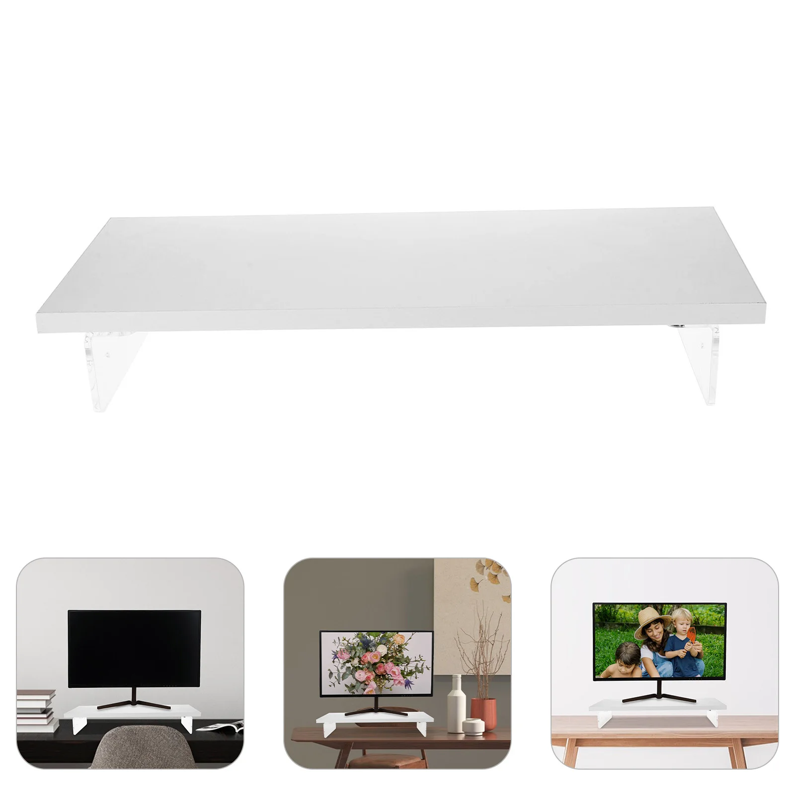 

Acrylic Monitor Stand Stable Base Computer Screen Riser Ergonomic Laptop Stand Desk Organizer Small Desktop Acrylic Desk Riser