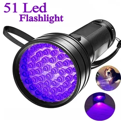 Black Light UV Flashlight 395nm Blacklights Portable Ultraviolet Handheld Torch Detector for Pet Urine Dry Stains Scorpions