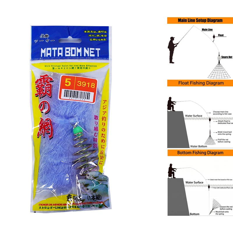 1 unidad de red de pesca plegable de nailon para exteriores, con abalorios luminosos, para pesca nocturna y redes de lanzamiento para bancos de peces