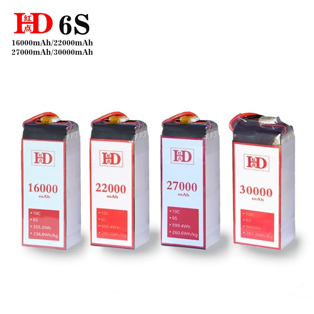 

Red Power 6S 16000mAh 22000mAh 27000mAh 30000mAh 10C New High Energy Density Solid State Battery With Cut-off Voltage Of 16.8V