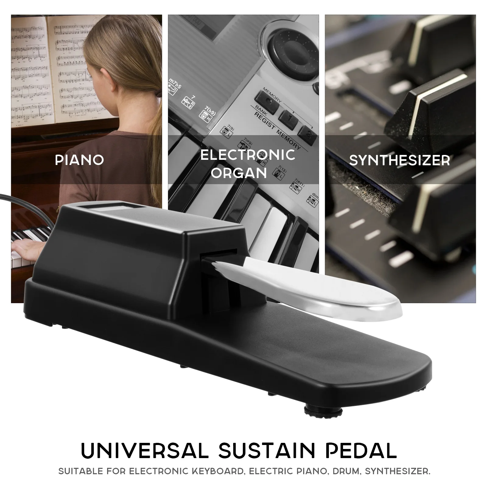 

Pedals Sustain Key Abs and Metal Universal with Piano Digital Pianos Foot Damper
