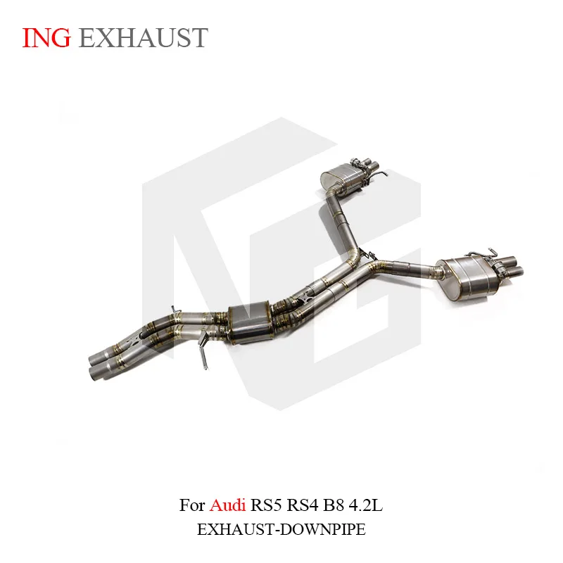 ING Exhaust System High Performance Titanium Alloy Valve CATBACK for Audi RS4 RS5 B8 4.2L Tube Muffler Car Accessories