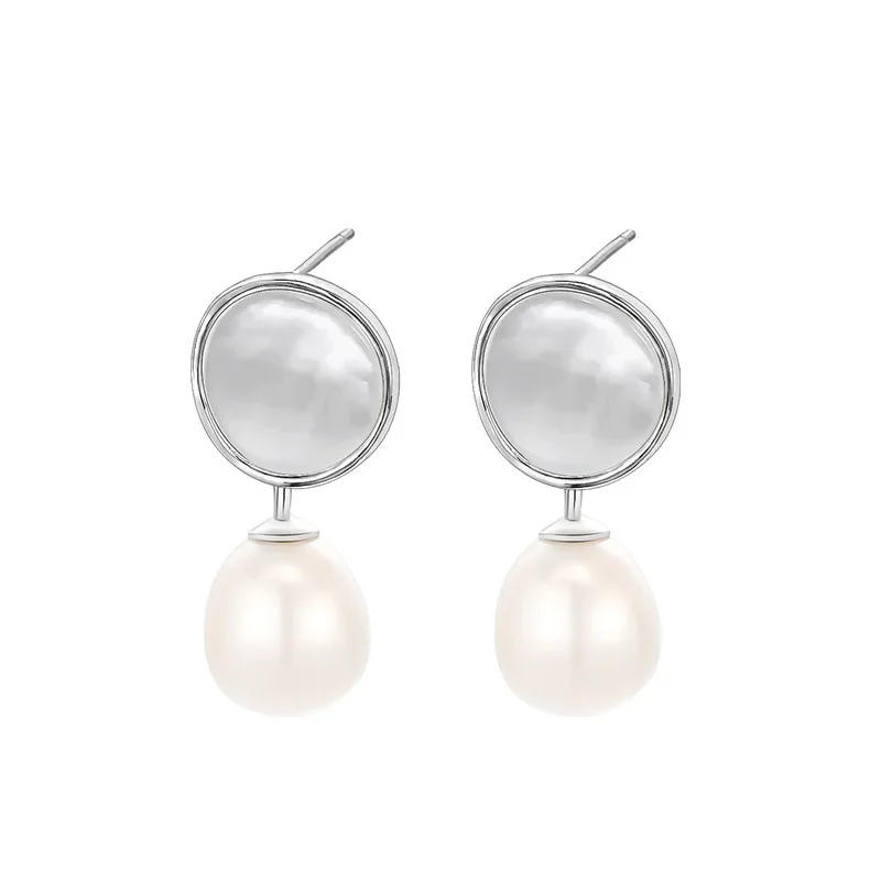 GXGlint S925 Sterling Silver Stud Earrings with Pearl for Women Perfect for Daily Commute and Office Attire Pearl Earrings Gift