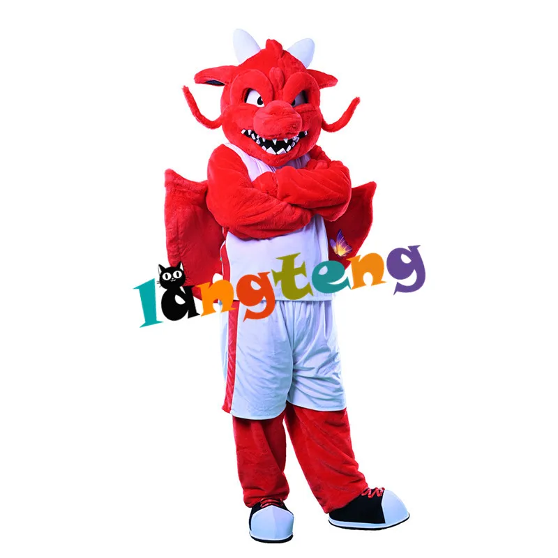 1326 Customized Business Red Giant Dragon Adult Mascot Costumes Cartoon Halloween Cosplay Fursuit