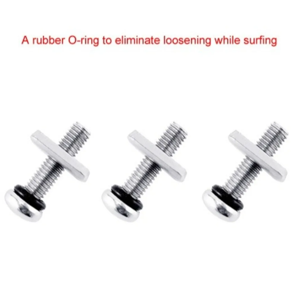 M5 Thread Size Surfboard Fin Screw Plate With O Ring Marine Grade Fin Fixing Tool Durable Fasteners Cross Head Drive