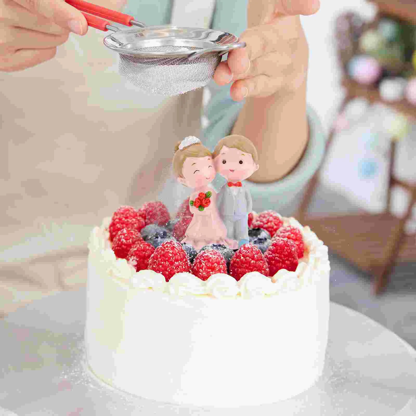 

Memorial Ornaments Wedding Decoration Figurines Couple Mini Resin Statue Bride and Groom Figure Blue Cake Crafts Bridegroom