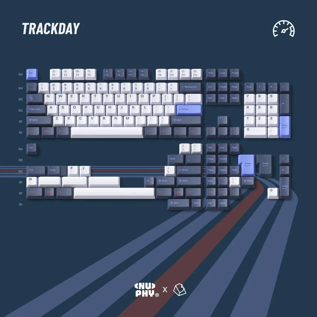 NuPhy® x biip Berry Trackday Berry Profile Dye-Sub PBT keycaps
