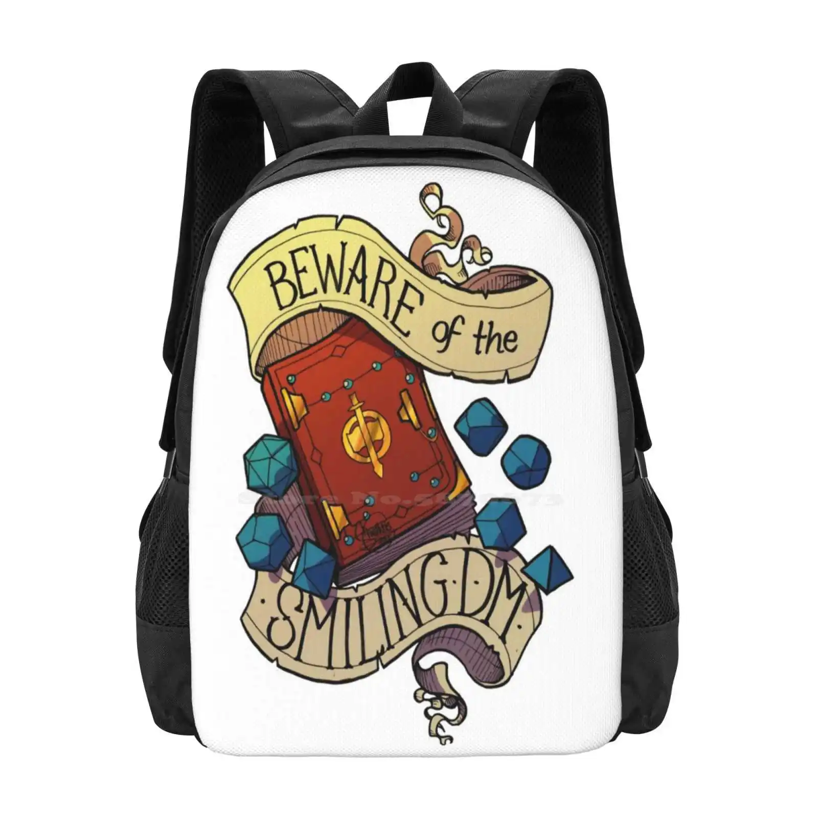 Beware Of The Smiling Master Pattern Design Laptop Travel School Bags And Dragons Master Dm Dnd Jokes Dnd Dice Gaming Dice Dnd