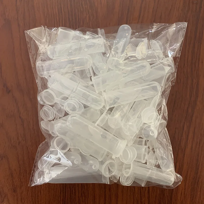 50 Pcs/set of 5ML Experiment Textbook with Cover Centrifuge Tube Plastic Transparent Test Tube Round Bottom with Scale