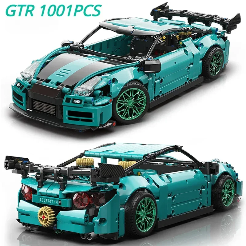 

1001PCS Technical Nissaned GTR Super Speed Sports Car Building Blocks Racing Vehicle Assemble Bricks Toys For Adult Kids Gifts