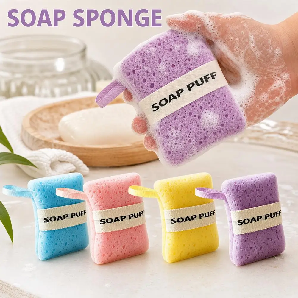 1PCS Sponge Soap Bag Bath Cleansing Foaming Net Pouch Body Exfoliating Scrubber Sponges Bathroom Nylon Soap Pocket