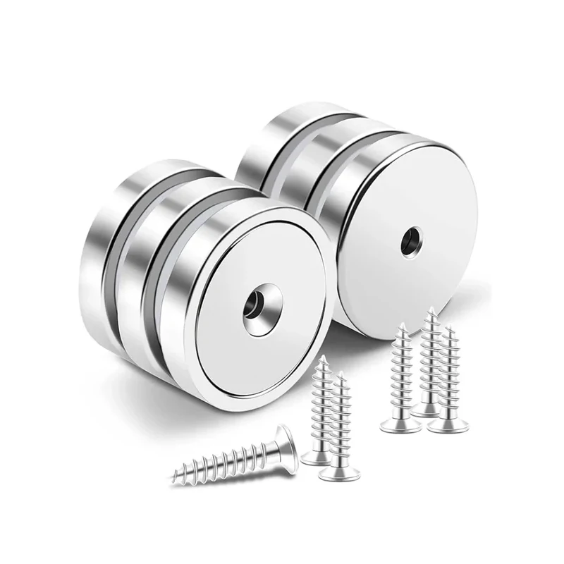 N52 Super Strong Neodymium Fishing magnet Hooks Heavy Duty magnet with Countersunk Hole Salvage Searcher Magnet With screw