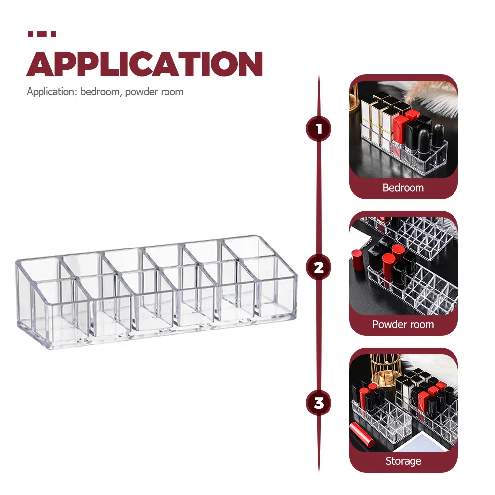 2 قطعة حامل أحمر الشفاه الشفاف البلاستيك المنظم ملمع الشفاه رف تخزين سطح المكتب صندوق عرض منظم أحمر الشفاه