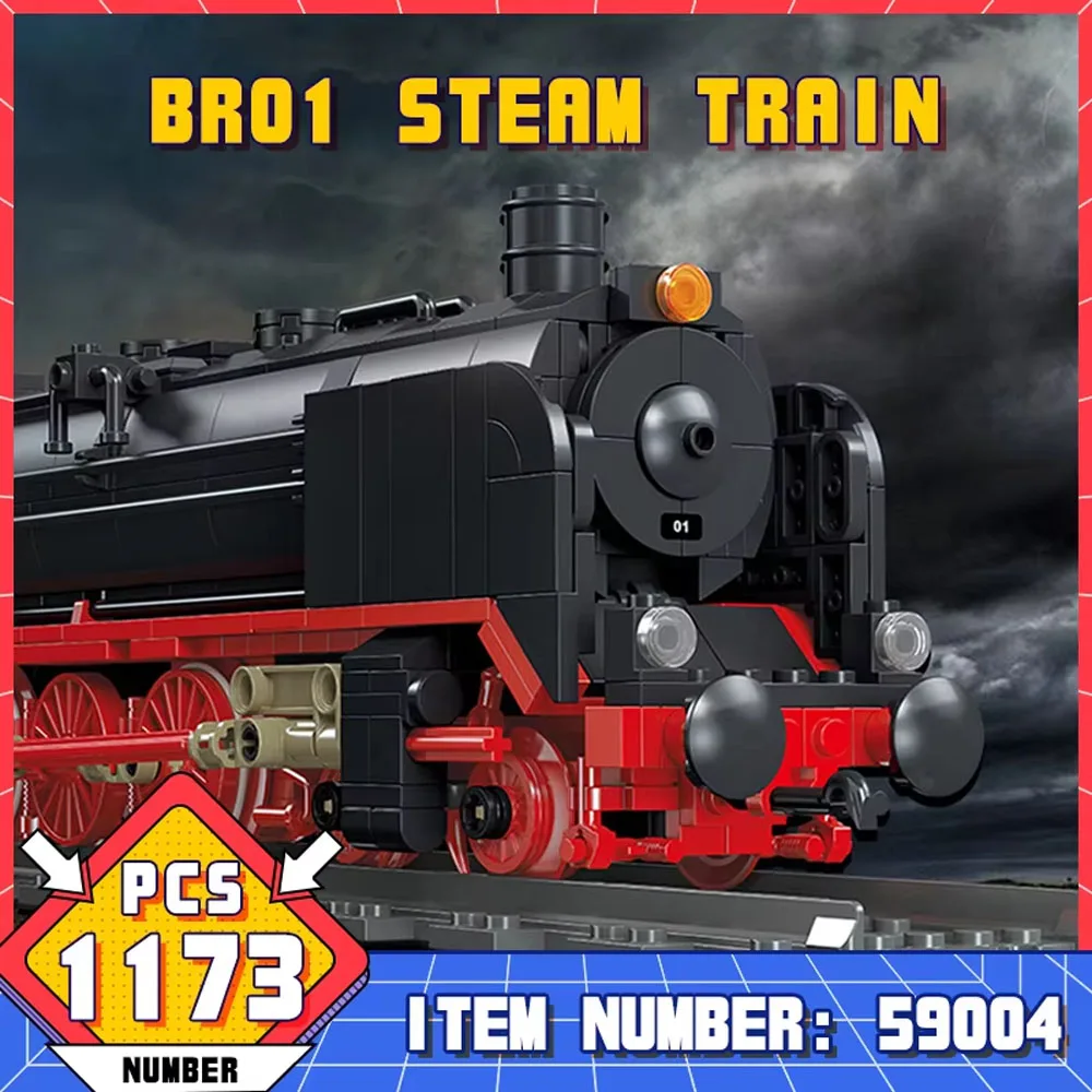 Creative Expert Technic Ideas  Europe BRO1 Lecomotive Steam Train Railway Express Modular Model set Building Block steam kids