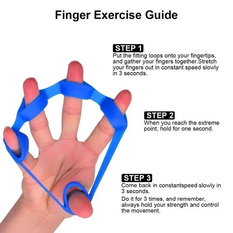 Silicone Tension Band Grip Rings Tension Finger Cover Exercise Five Finger Resistance Band Finger Tensions Rope Tension Ring