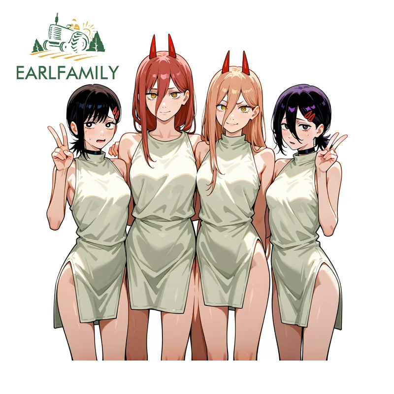 EARLFAMILY Multiple Bunny Reze Makima Stickers Car Accessories Windshield Decal Occlusion Scratch Suitable for Auto Waifu Decor