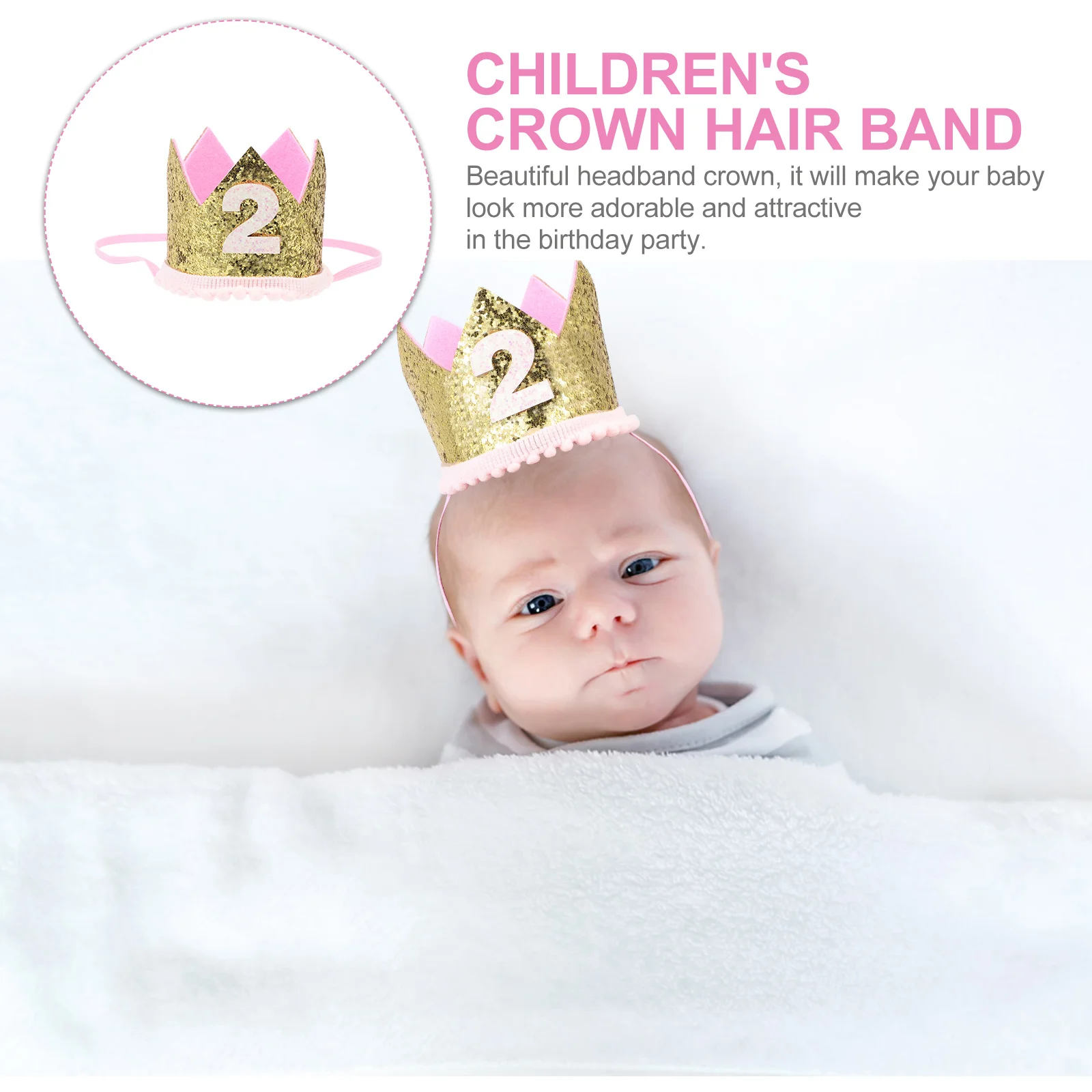 

Crown Hairband Birthday Crown Stereo Style Lightweight Supply Comfortable Headband for Photography