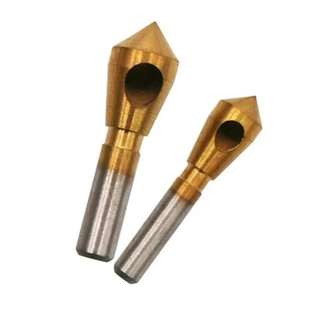 1/2Pcs Deburring Chamfering Cutter Countersink Drill Bits Titanium Coated Smooth Hole Metal 90 Degree 2-5mm 5-10mm 10-15mm