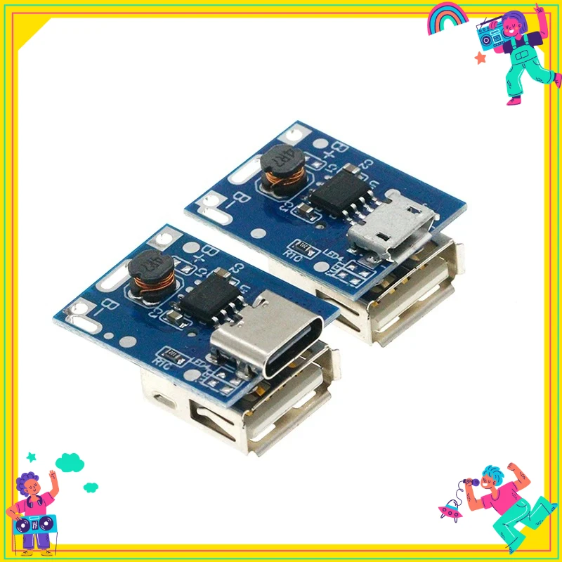 5/10Pcs 3.7V to 5V Boost Converter Step-Up Power Module Lithium Battery Charging Protection Board USB for 134N3P Scheme  Charger