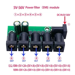 Divisor de potencia EMI Anti interferencias, mejora la estabilidad y confiabilidad del circuito, uno a cinco, 5V-56V