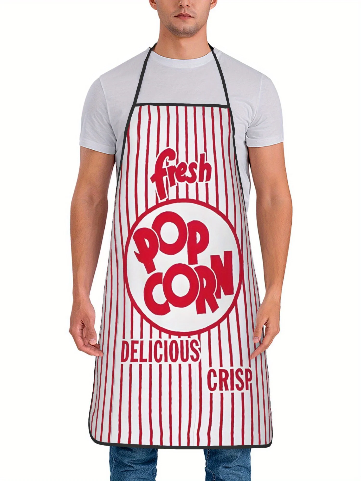 【Food Theme】Popcorn Pattern Apron, Home Kitchen Apron