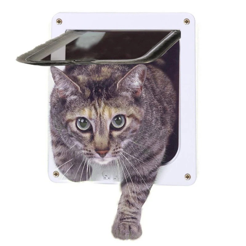 Imagem -05 - Abs Porta de Plástico Flap para Gatos e Cães Trava de Segurança Porta para Gatinho Entrada do Filhote Pequeno Pet Fornecimentos Pet Acessórios Suprimentos