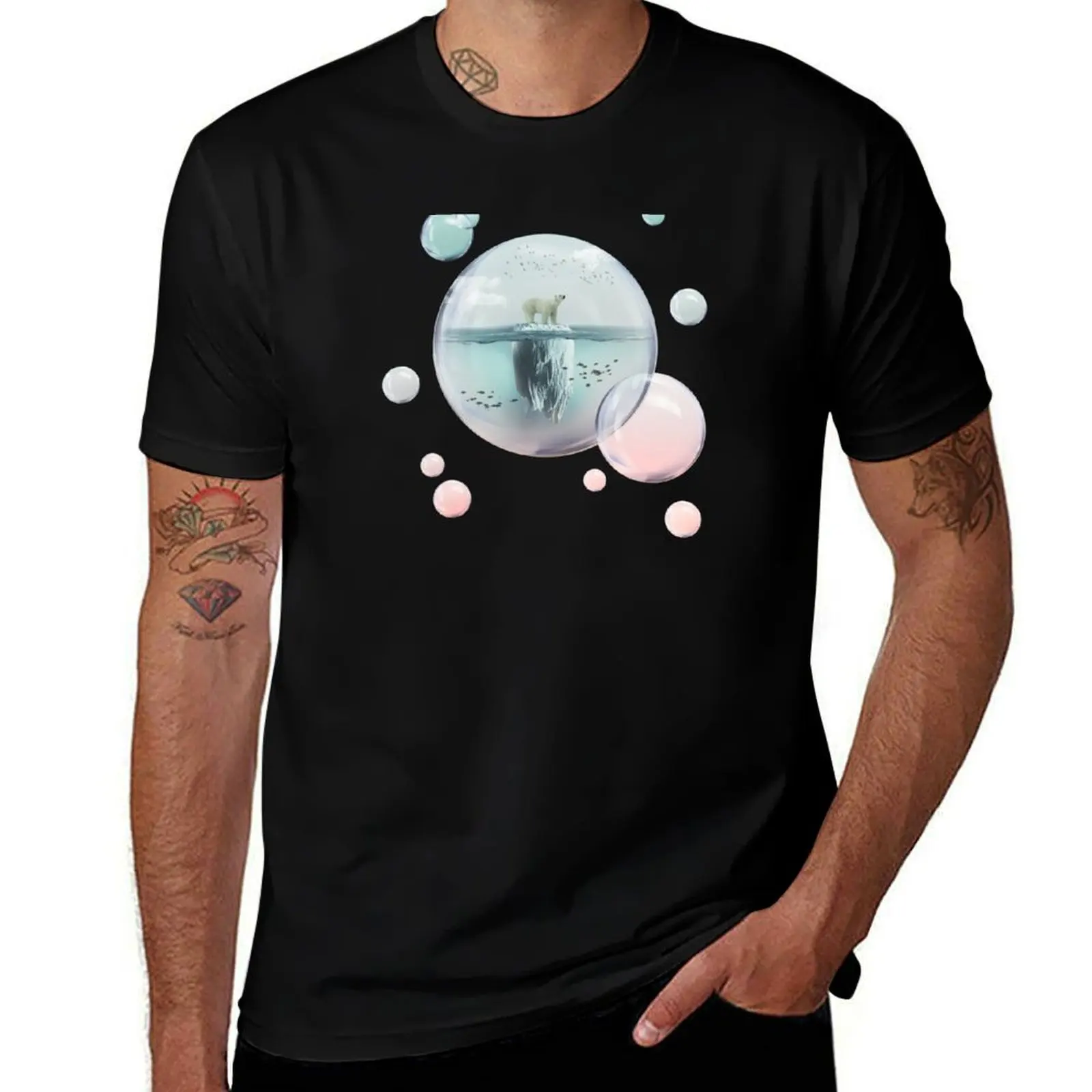 Polar Bear Bubble T-Shirt t shirts for man graphic funny t shirt for man 100 percent cotton t shirts for man pack white T-shirt