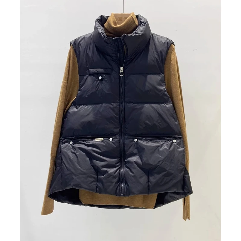 

plus Size 300 Pou Fat MM Zipper Thiened Women's Cardigan Vest Winter Faion Workwear Jaet Korean Sle Loose Fit