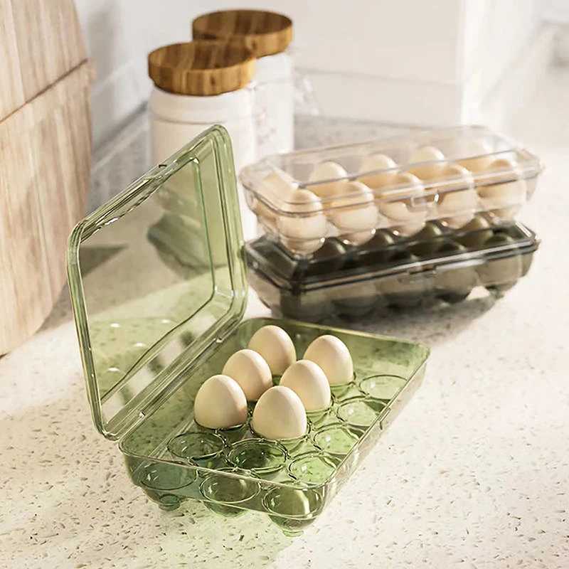 10/15 Grids Eggs Storage Box Plastic Transparent Portable Egg Fresh-keeping Case Refrigerator Storage Container Kitchen Tool