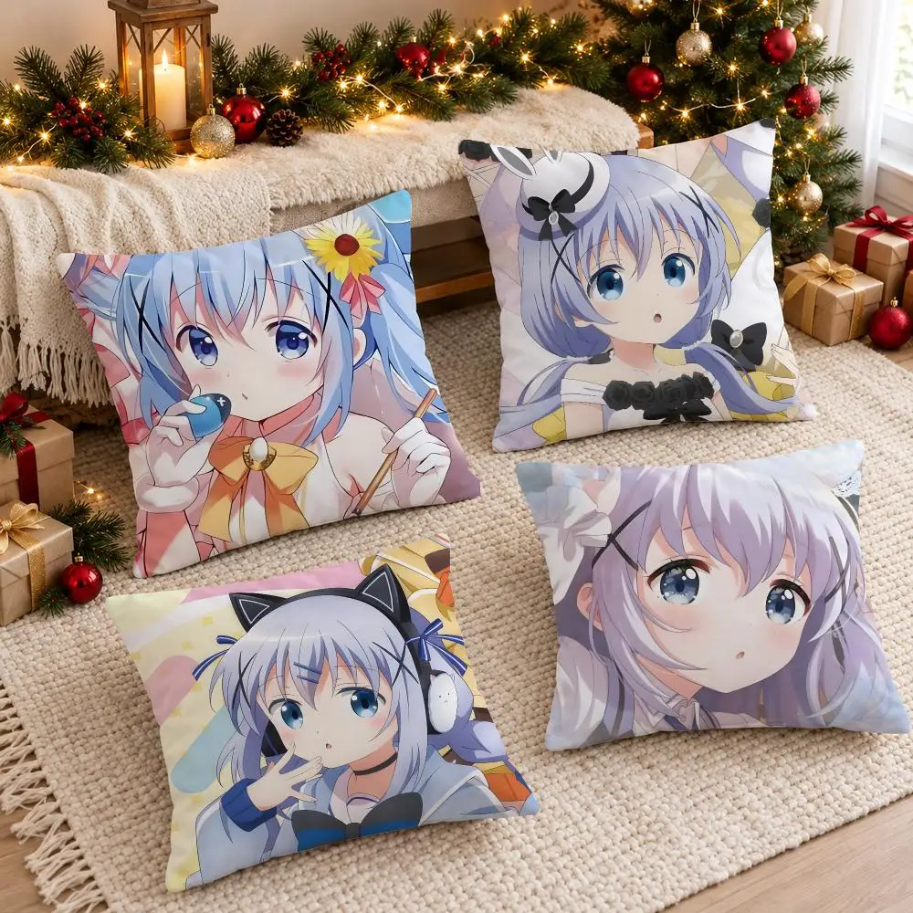 Cozy Cute Lovely Chino Is The Order A Rabbit Cushion Cover Sofa Living Room Home Decor Invisible Zipper Anti-dustmite Shell
