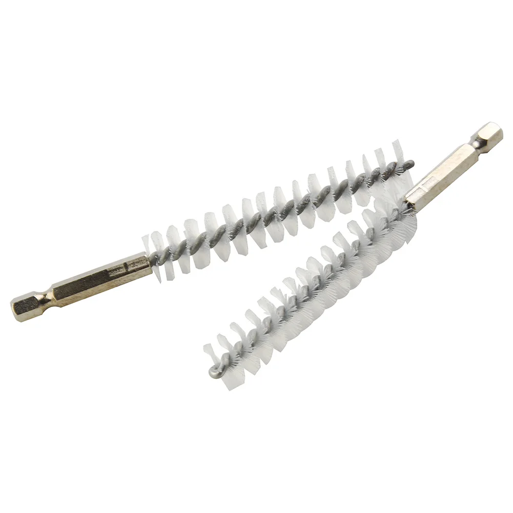 2pcs 15mm Nylon Drill Brushes Tube Cleaning Brushes 1/4Inch For Electric Drill Polishing Removing Paint Cleaning Tools