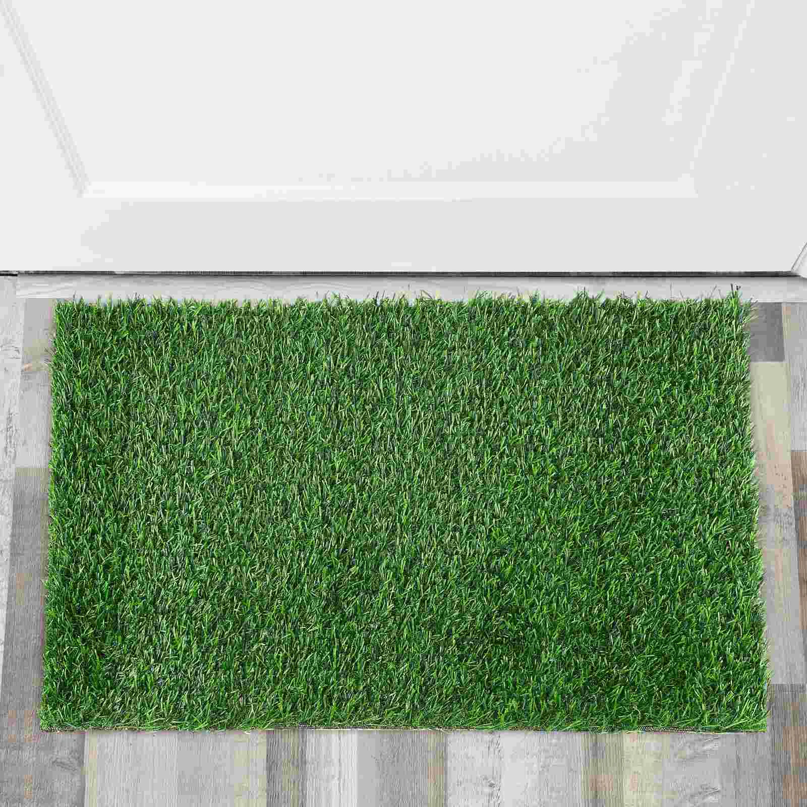 1PC Anti Entry Mat Artificial Grass Door Mat Green Outdoor Rug Easy Maintenance Realistic Artificial Grass Turf for Garden