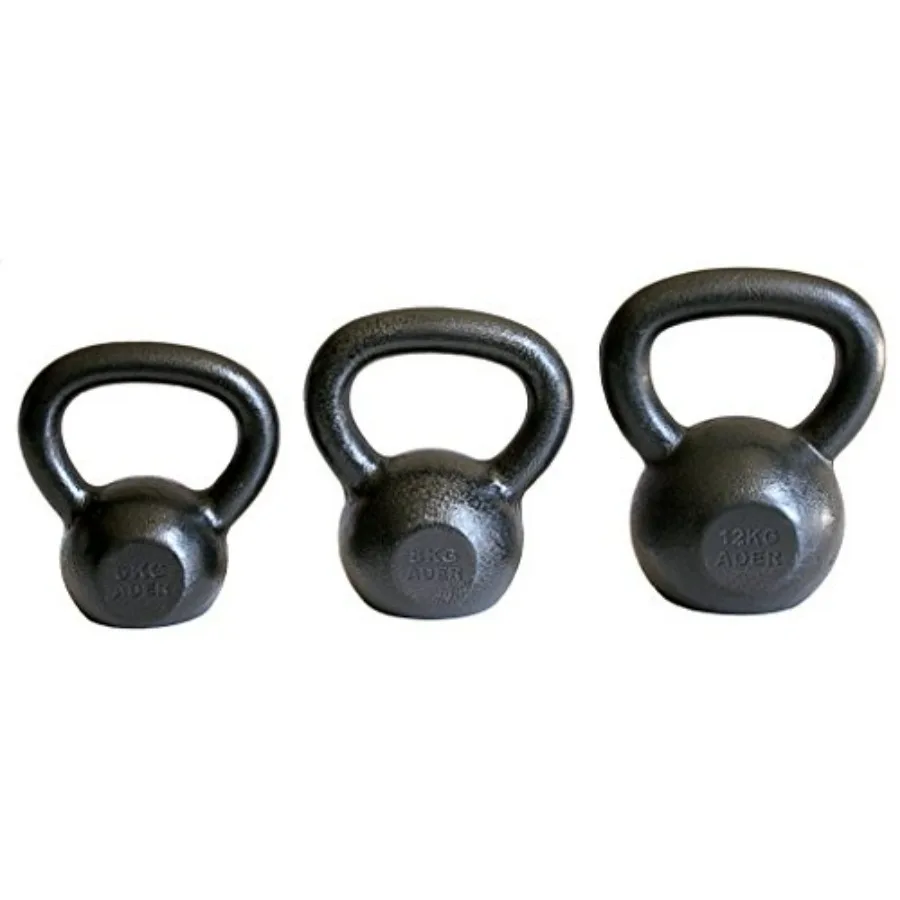 Premier Kettlebell Set - 6, 8, 12 kg (13 lb, 18 lb, 26 lb) DVD gratuito y tiza para gimnasio