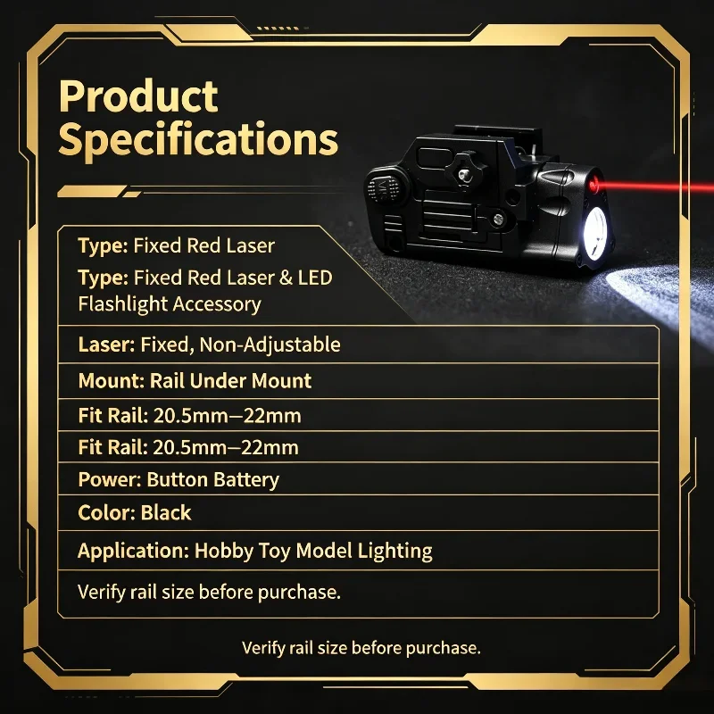 Stable Durable Mini Rail Flashlight One-Touch Button Hobby Leisure Model Modification Lighting Supply