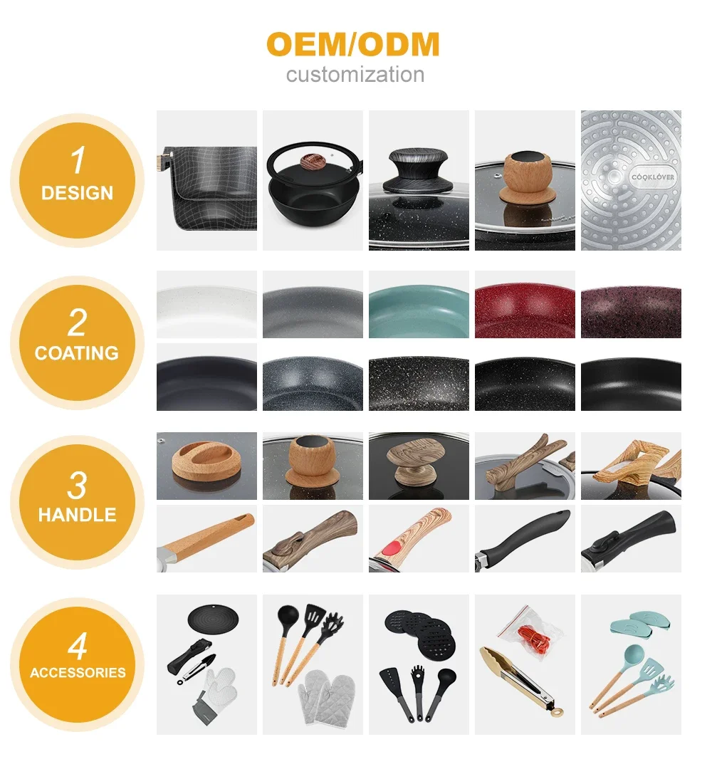 Cooklover India Ceramic Non Stick Cooking Pot Set Of Pots And Pans With Non-Stick Coating