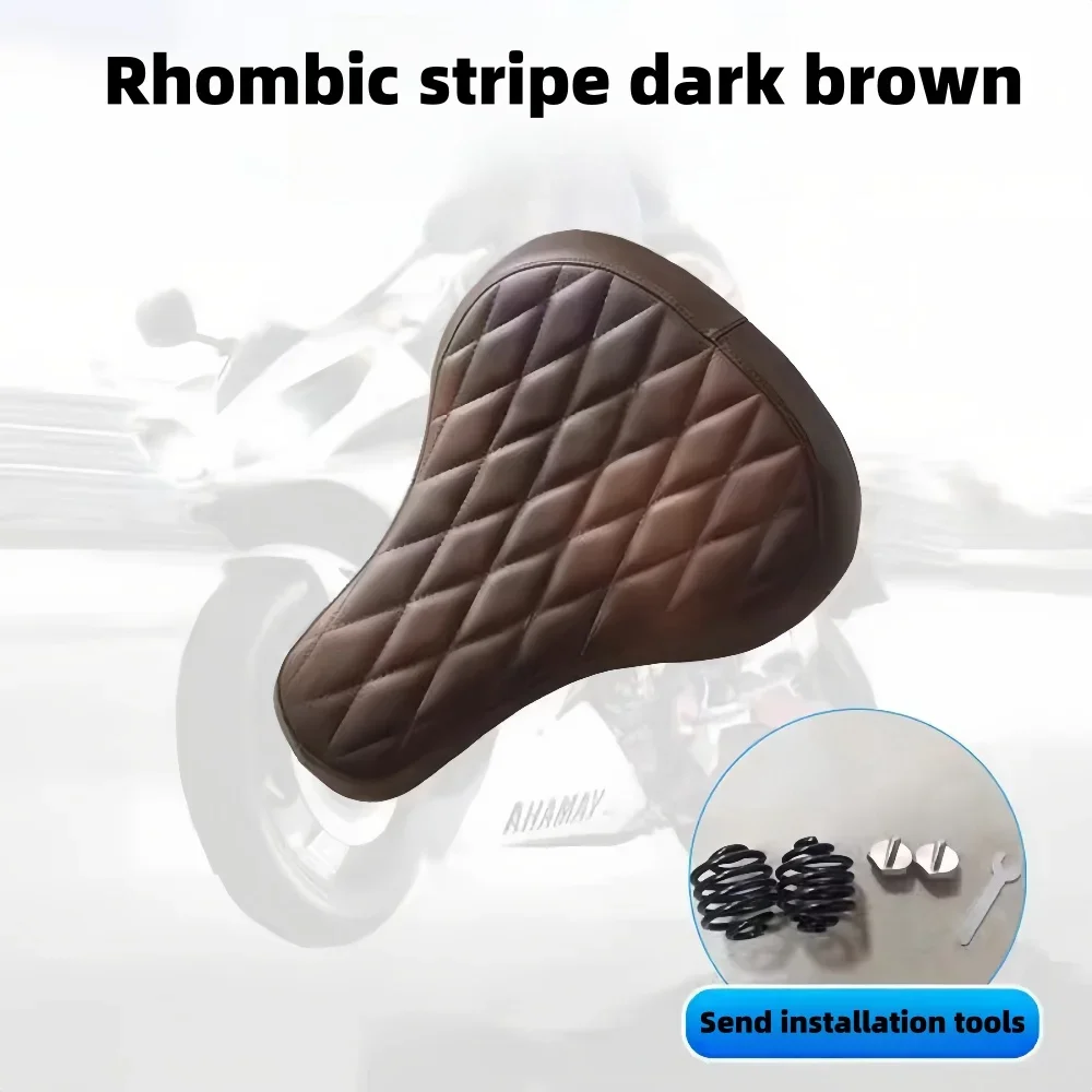 Cocok untuk Jinjila 300 Bantalan Kursi Modifikasi, Kursi Kulit Pegas Tebal Retro Batu Abu-abu, Mudguar Modifikasi Kulit Asli