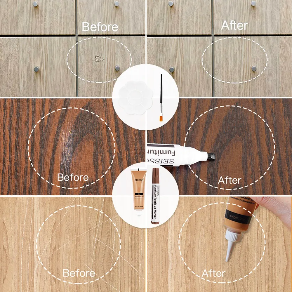 28PCS Wooden Furniture Repair Kit Wood Fill Scratch Repair Furniture Repair Kit Surface Scratch is Suitable for Table and Door