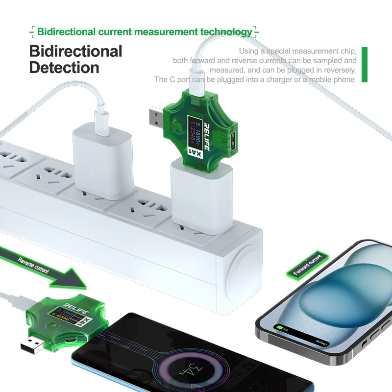【NEW】RELIFE XA1 Current and Voltage Multi-function Detector Intelligent Identification Voltage / fast Charge Detection Equipment