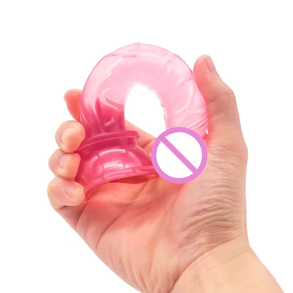 Mini Backcourt Suction Cup Small Anal Plug Simulation Crystal Transparent Female Masturbator Female Dildo Small Penis Adult Sex